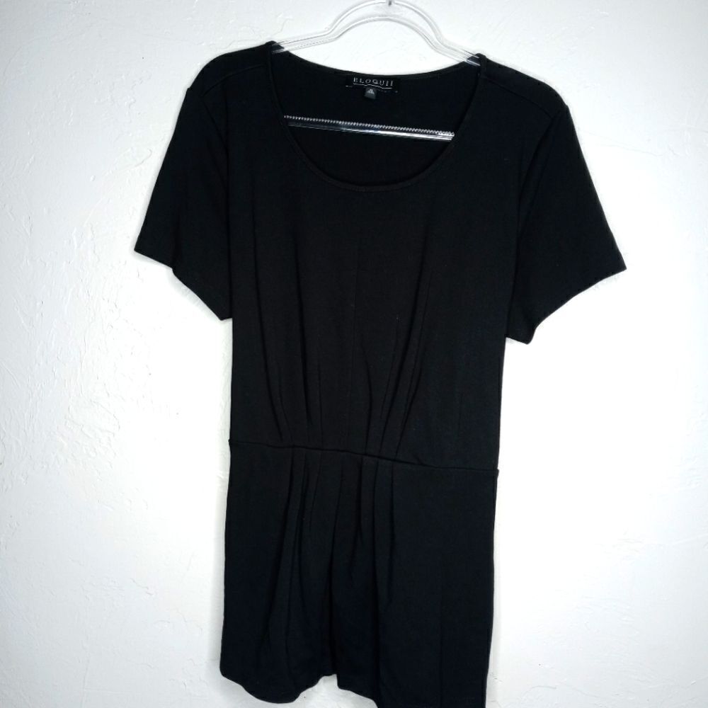 Eloquii Black Tie Waist Blouse